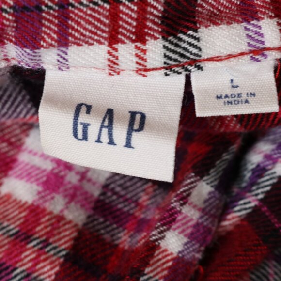 Gap Wrap Flannel Red Plaid Long Sleeve Shirt - Picture 9 of 11